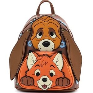 Loungefly Disney Fox And Hound Cosplay Faux Leather Mini Backpack